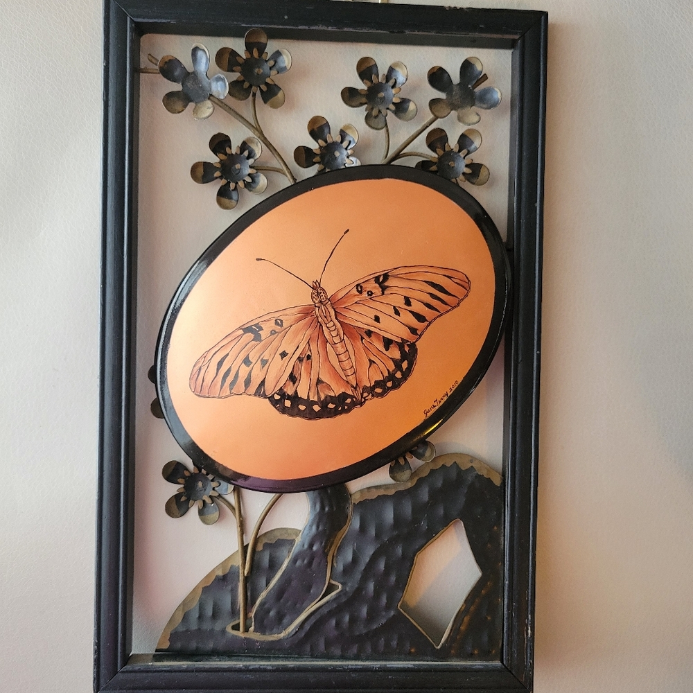 Butterfly Art ~ Ceramic Hand-painted ~ Hobbyist 2010 ~ Nature ~ Boho ~ Neat!